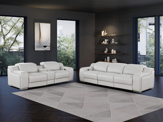 1116 - 6-Piece Modular Power Reclining Sofa And Console Loveseat Set In With 5 Power Recliners & Power Headrests