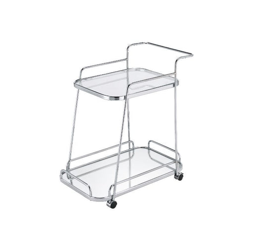 Aegis - Serving Cart - Clear Glass & Chrome Finish - Grand Furniture GA
