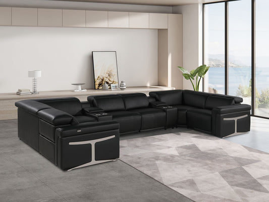 1126 - 8-Piece U-Shaped Sectional Sofa In With 2 Power Recliners & Power Headrests