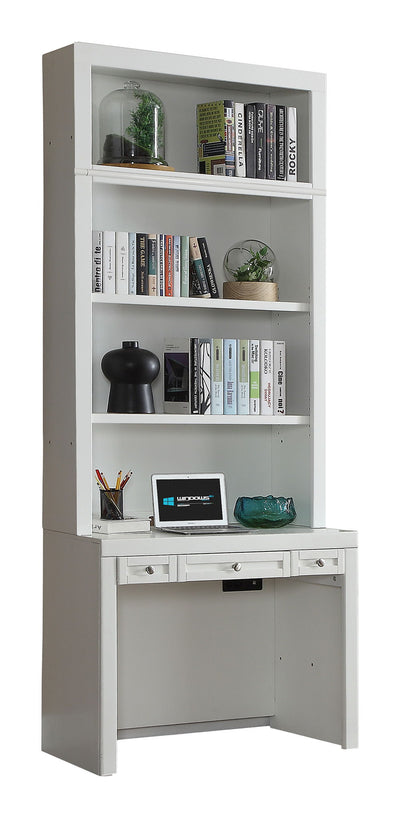 Catalina - Library Desk and Hutch - Cottage White