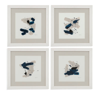 Kanji - Framed Print (Set of 4) - Beige