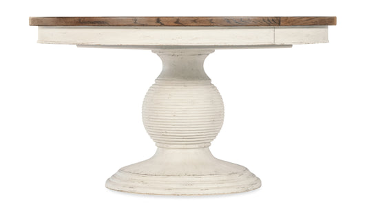 Americana - Round Pedestal Dining Table With One 22" Leaf