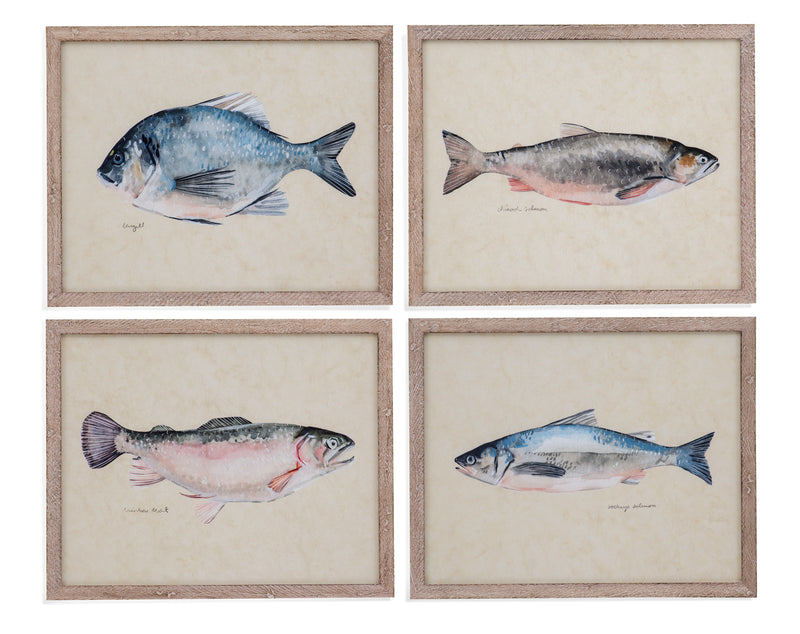 Catch Of The Day - Framed Print (Set of 4) - Blue