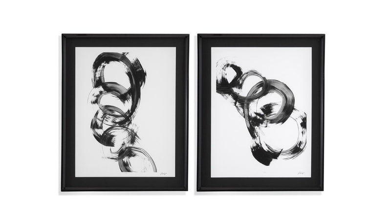 Dynamic Spiral - Framed Print (Set of 2) - Black