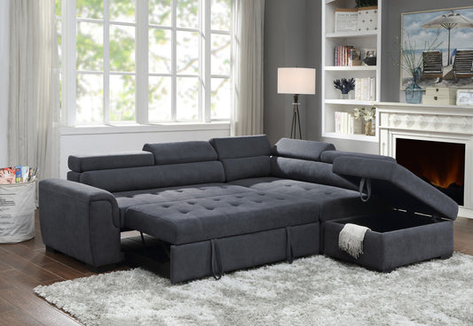 89138 Sleeper sectional Dark Grey