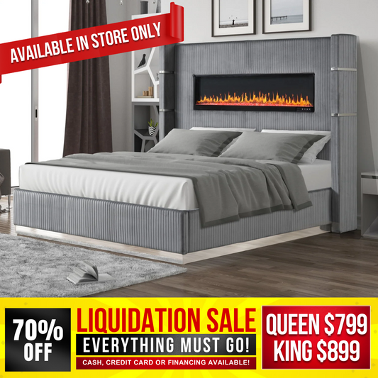 Queen/King Bed with Fireplace