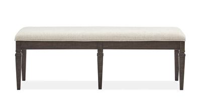 Calistoga - Bench With Upholstered Seat - Weathered Charcoal