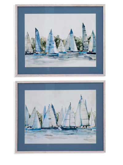 Pastel Marina - Framed Print (Set of 2) - Blue