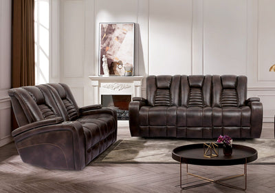 Abrielle - Dual Power Sofa & Loveseat - Dark Brown - Grand Furniture GA