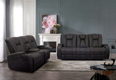 Amirah - Sofa & Glider Loveseat - Dark Gray - Grand Furniture GA