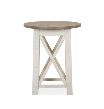 Sedley - Round End Table - Distressed Chalk White