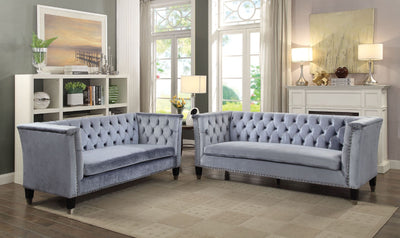 Honor - Sofa - Blue-Gray Velvet - Grand Furniture GA