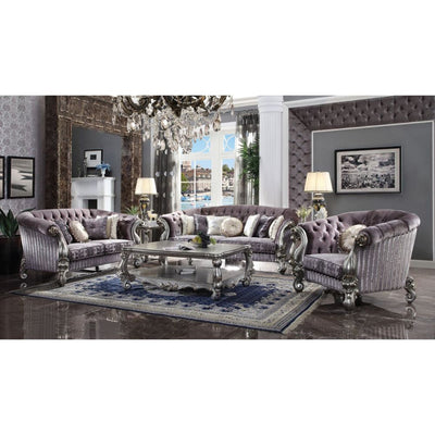 Versailles - Sofa - Velvet & Antique Platinum - Grand Furniture GA