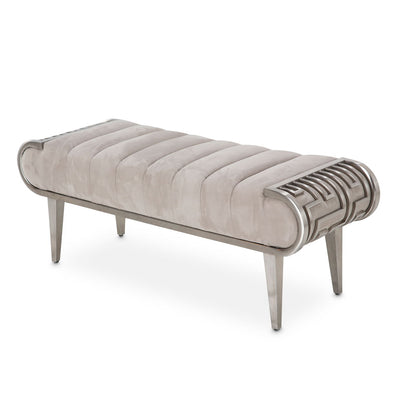 Roxbury Park - Tufted Bench - Stainless Steel.