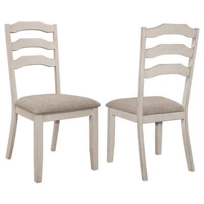 Ronnie - Ladder Back Padded Seat Dining Side Chair (Set of 2) - Khaki And Rustic Cream - Side Chairs - Grand Furniture GA