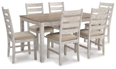 Skempton - White - Dining Room Table Set (Set of 7).