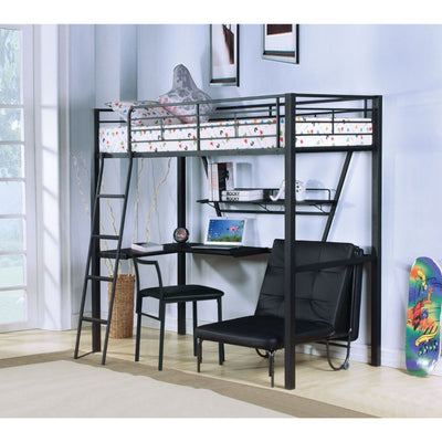 Senon - Loft Bed - Silver & Black - Grand Furniture GA