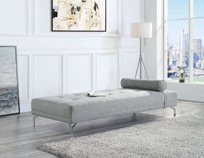 Quenti - Futon - Gray Melange Velvet - Grand Furniture GA