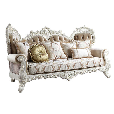 Vanaheim - Sofa - Fabric & Antique White Finish - Grand Furniture GA