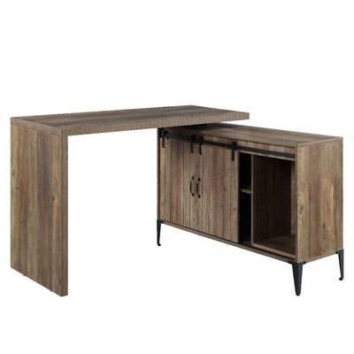 Zakwani - Writing Desk - Rustic Oak & Black Finish - 36" - Grand Furniture GA