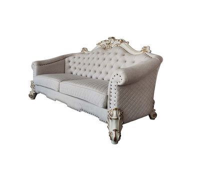 Vendom II - Sofa - Two Tone Ivory Fabric & Antique Pearl Finish - Grand Furniture GA