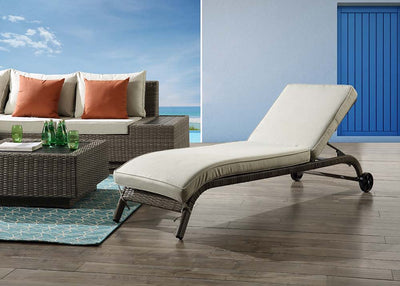 Salena - Patio Lounge Chair - Beige Fabric & Gray Finish - 13" - Grand Furniture GA
