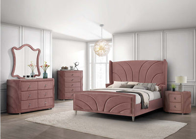 Salonia - Mirror - Pink Velvet - Grand Furniture GA