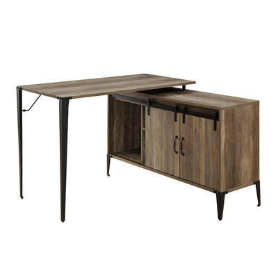 Zakwani - Writing Desk - Rustic Oak & Black Finish - 31" - Grand Furniture GA