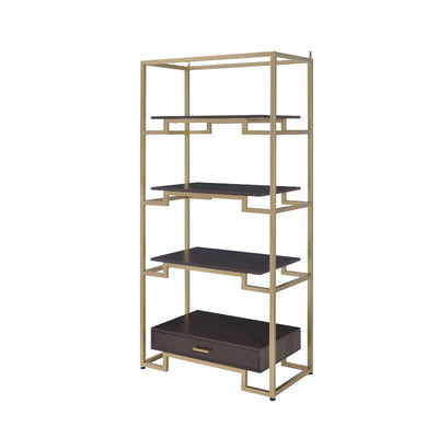 Yumia - Bookshelf - Gold & Clear Glass - Grand Furniture GA