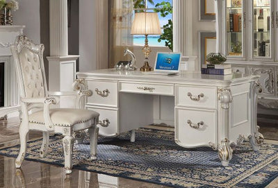 Vendome - Executive Writing Desk - Antique Pearl Finish - Grand Furniture GA