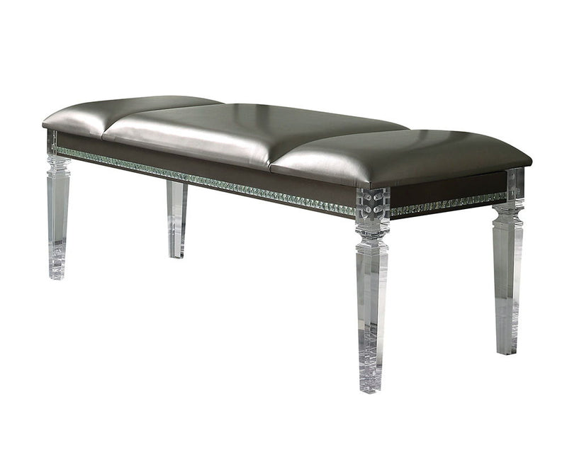 Sadie - Bench - PU & Clear Acrylic - Grand Furniture GA