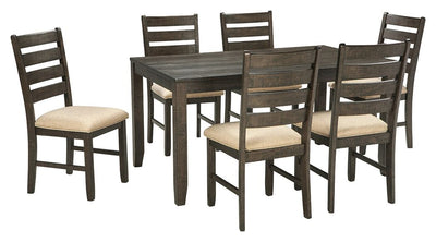 Rokane - Brown - Dining Room Table Set (Set of 7).