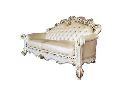 Vendom - Sofa - Champagne PU & Antique Pearl Finsih - Grand Furniture GA