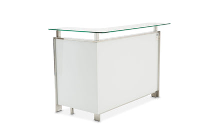 State St. - Bar with Glass Top - Glossy White.