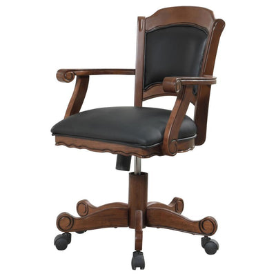 Turk - Game Chair With Casters - Black and Tobacco.