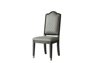 House - Beatrice Side Chair (Set of 2) - Two Tone Gray Fabric & Charcoal Finish - Grand Furniture GA