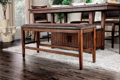 Wichita - Counter Height Bench - Distressed Dark Oak - Grand Furniture GA