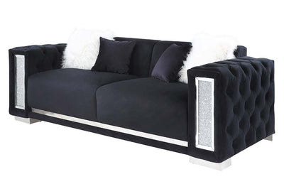 Trislar - Sofa - Black Velvet - Grand Furniture GA