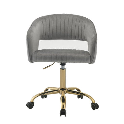 Hopi - Office Chair - Gray Velvet & Gold - Grand Furniture GA