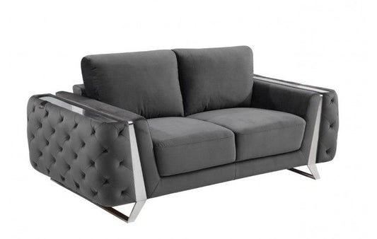 1051 - Contemporary Velvet Loveseat - Stationary Loveseats - Grand Furniture GA