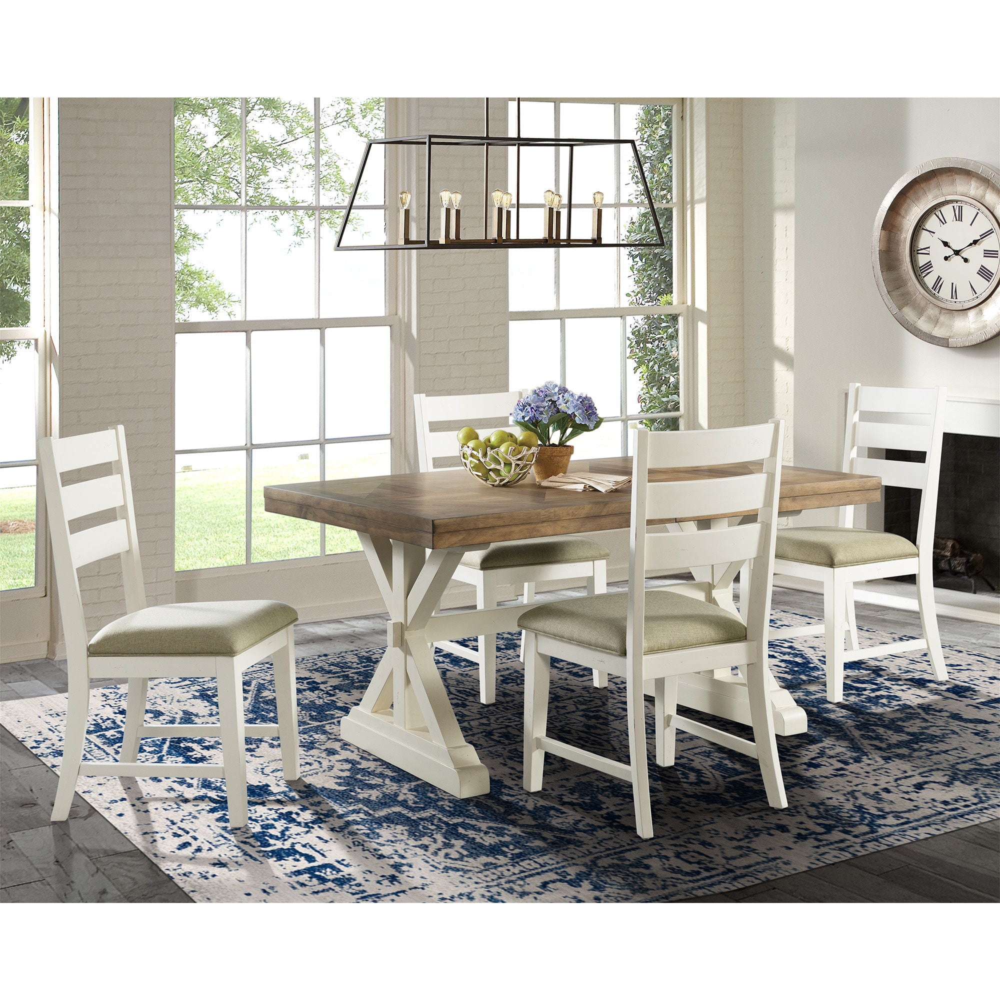 GrandCA HOME Rectangular Dining Table with 4 Chairs Dining Room