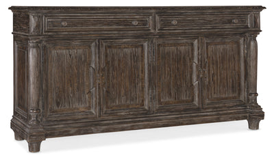 Traditions - 2-Drawers 2-Shelves Buffet - Dark Brown.