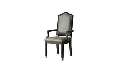 House - Beatrice Chair (Set of 2) - Two Tone Gray Fabric & Charcoal Finish - Grand Furniture GA