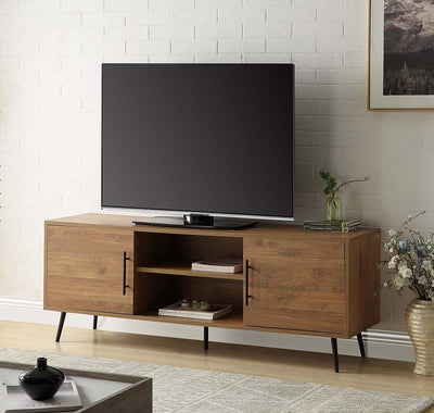 Wafiya - TV Stand - Rustic Wood & Black Finish - Grand Furniture GA
