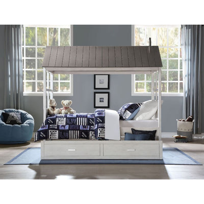 Tree House II - Trundle - Weathered White & Washed Gray - Grand Furniture GA
