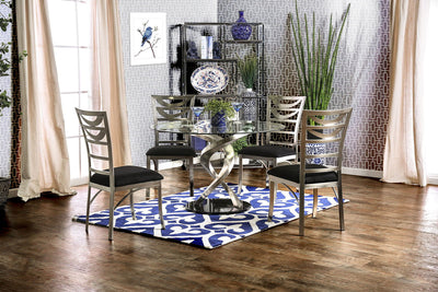 Roxo - Round Dining Table - Silver / Black - Grand Furniture GA