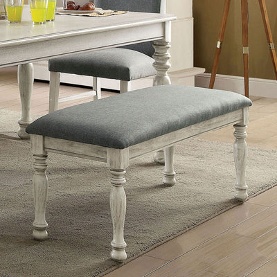Siobhan - Bench - Antique White / Gray - Grand Furniture GA