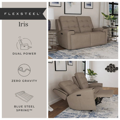 iris 1781 Power Reclining sofa with Power headrest zero gravity - Grand Furniture GA