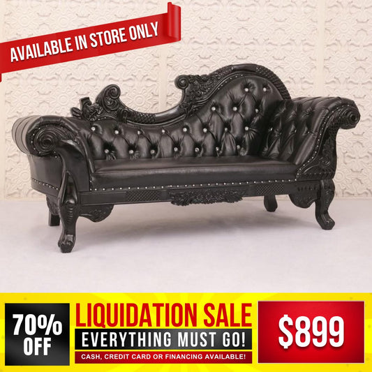 Italian Style Chaise - Black - Grand Furniture GA