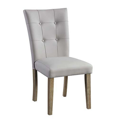 Charnell - Side Chair (Set of 2) - Gary PU & Oak Finish - Grand Furniture GA